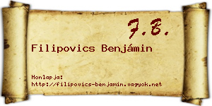 Filipovics Benjámin névjegykártya